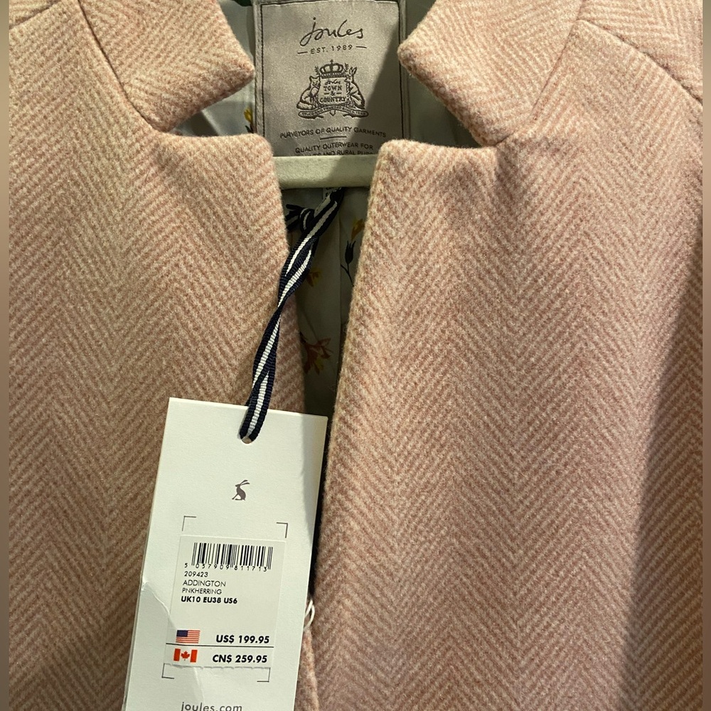 NWT Joules Addington Pink Herringbone US 6 - Picture 6 of 6